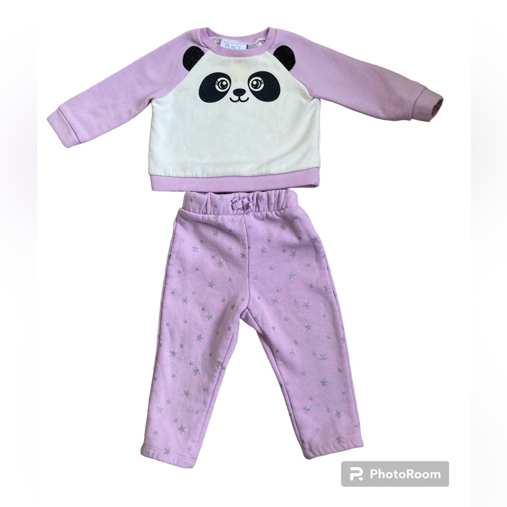 12-18M Purple Panda Sweater Outfit